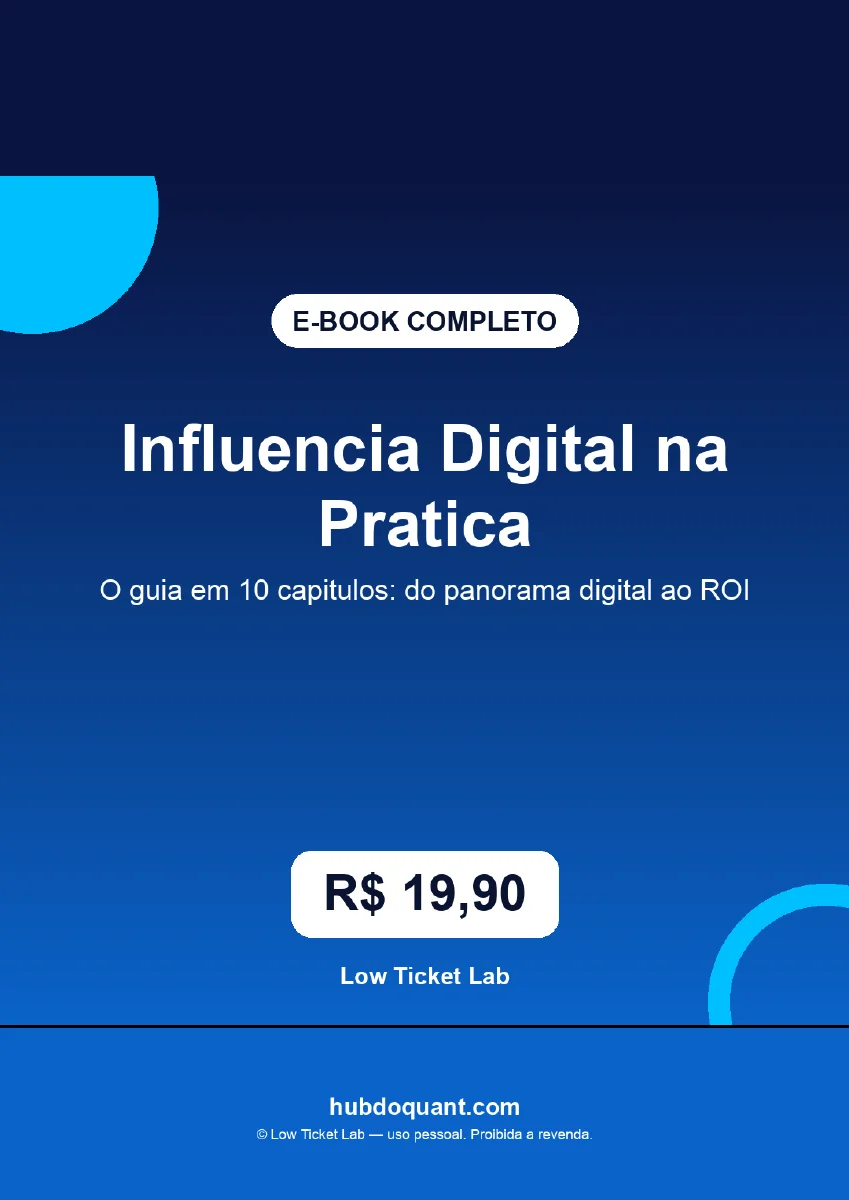 Capa real do e-book Influência Digital na Prática, em tons de azul